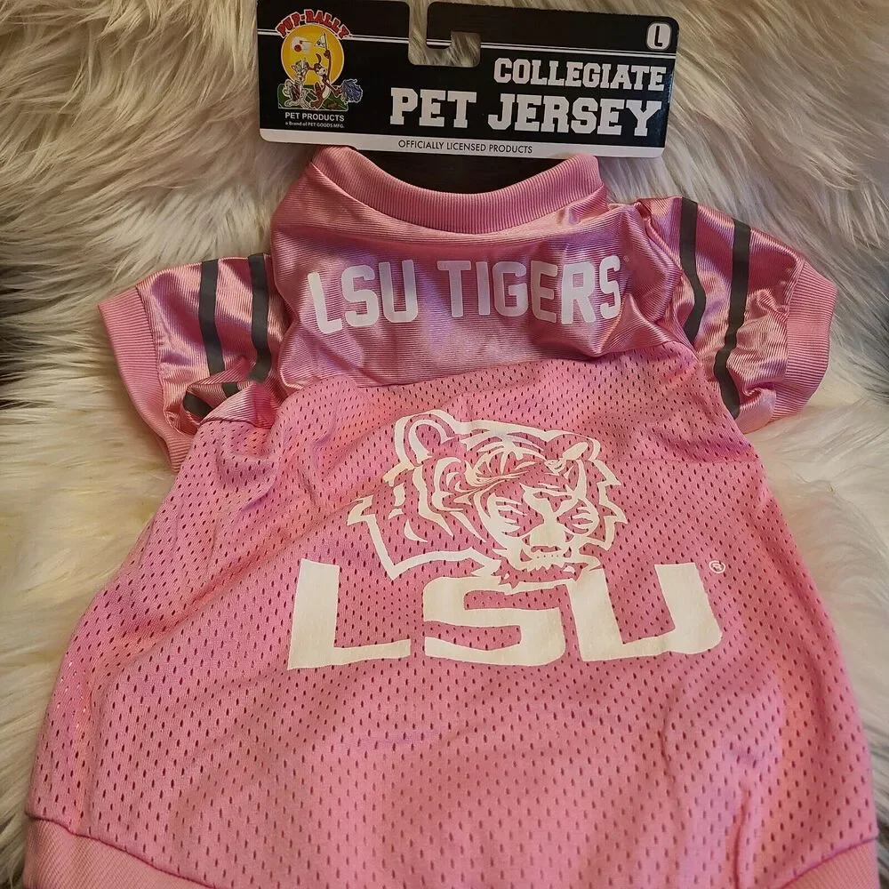 LSU Tigers Dog Jersey Officially Licensed Pink College Pet Shirt Jerseys NEW